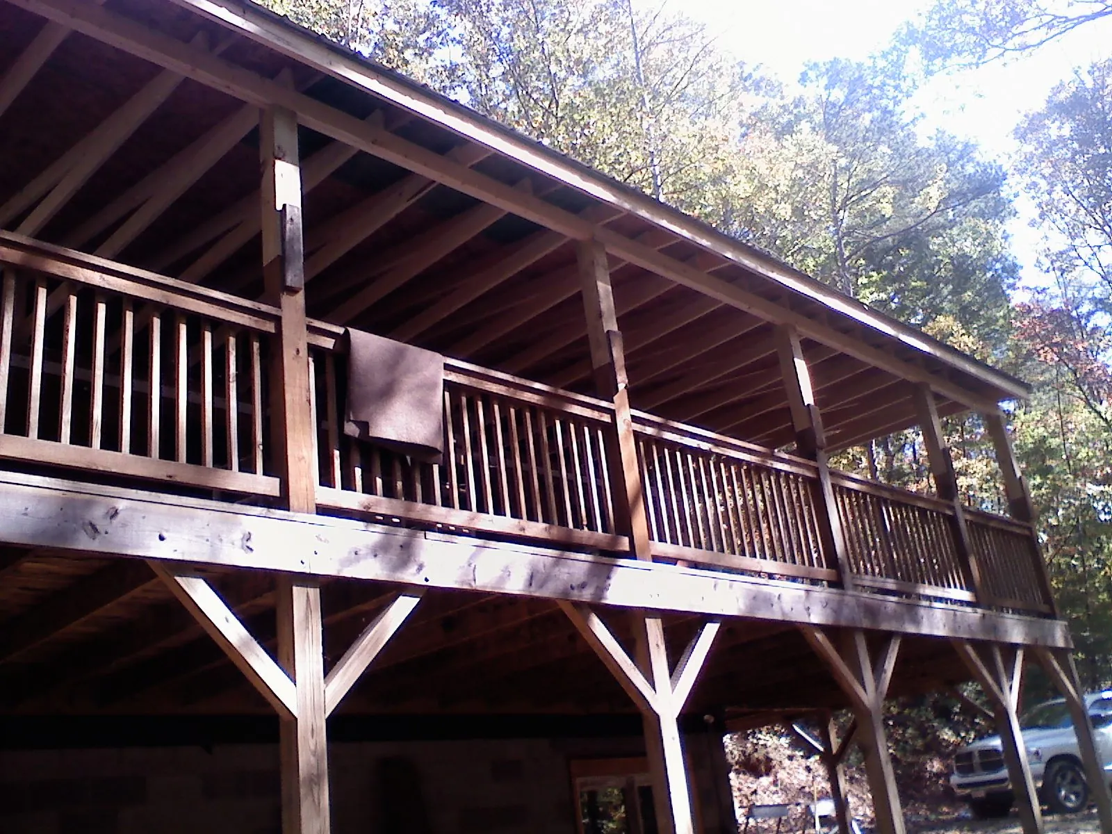 Timber framing under a new elevated porch and deck — Roof Leak Repair in Ransomville by Roofing Brothers